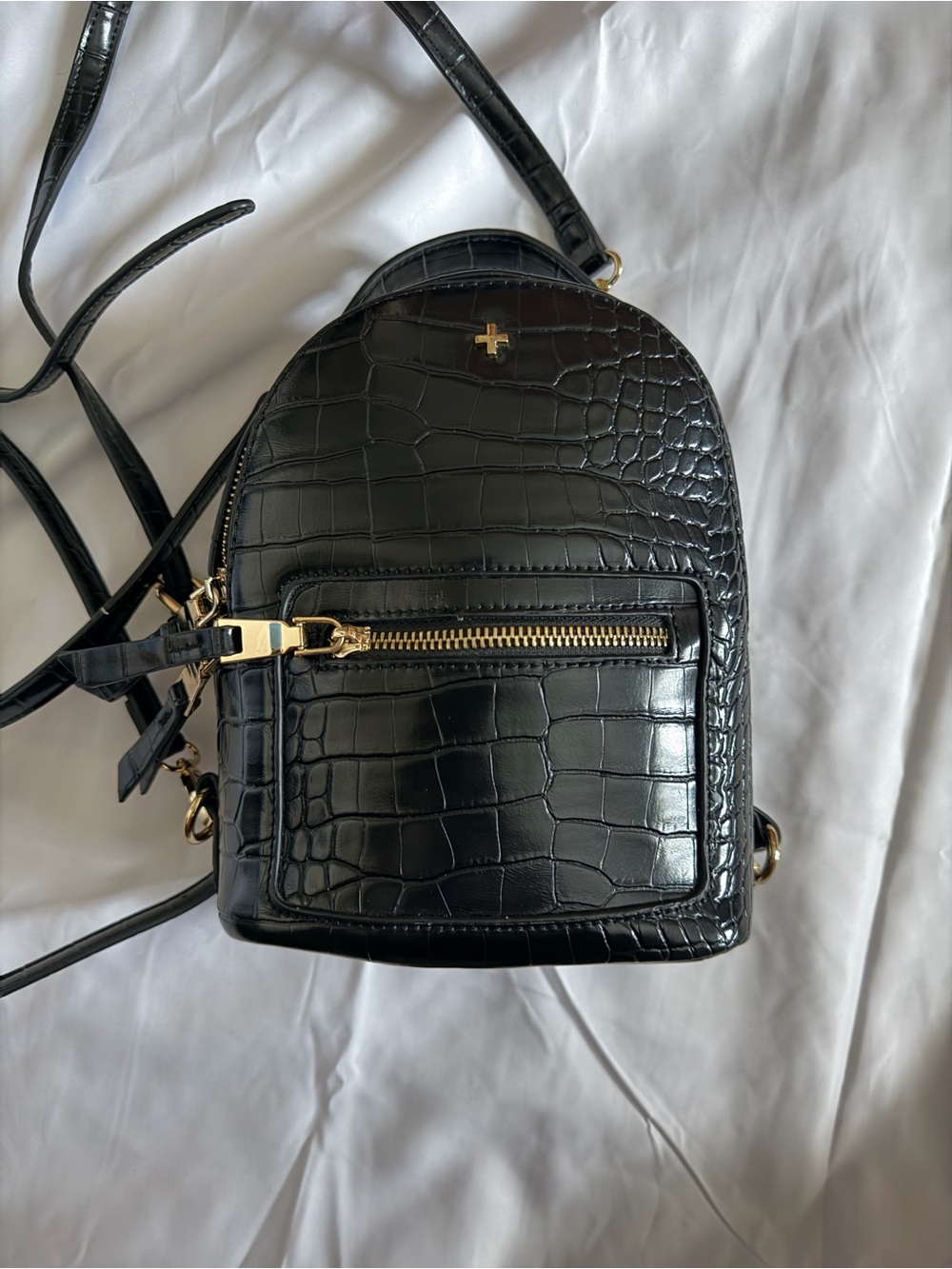 Pets + Jain Black Mini Backpack with Gold Hardware
